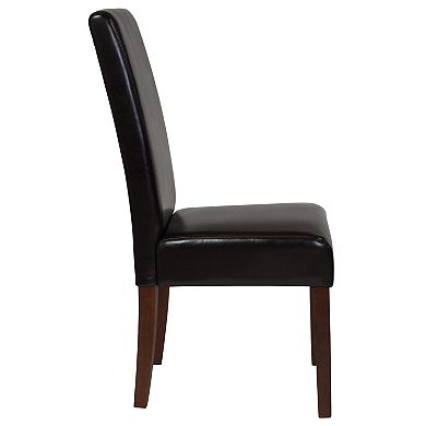 Emma and Oliver Two Mid-Century Parson's Chairs and Finished Hardwood Frame for Kitchen, Dining Room & More