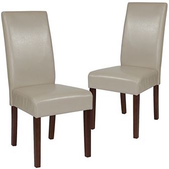 Emma and Oliver Two Mid-Century Parson's Chairs and Finished Hardwood Frame for Kitchen, Dining Room & More