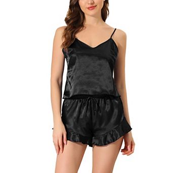 Women's Satin Lingerie Cami Tops Shorts Sleepwear Pajamas Sets