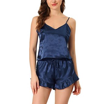 Women's Satin Lingerie Cami Tops Shorts Sleepwear Pajamas Sets