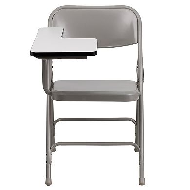 Emma and Oliver 2 Pack Premium Steel Folding Chair with Right Handed Tablet Arm