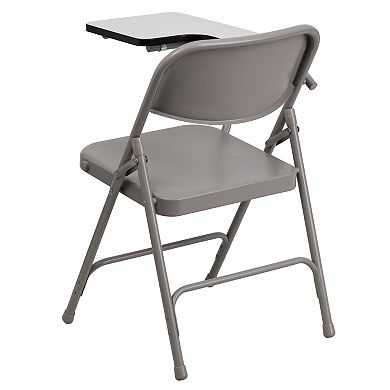 Emma and Oliver 2 Pack Premium Steel Folding Chair with Right Handed Tablet Arm