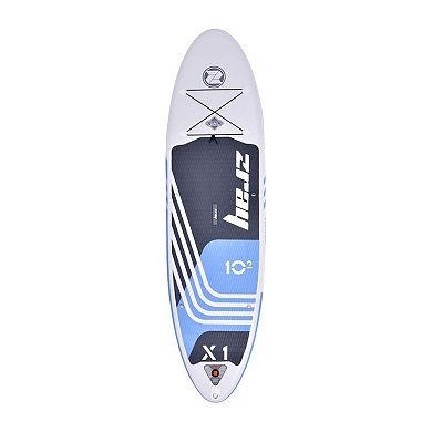 Zray 10'2" X-Rider X1 Inflatable SUP All Around Paddle Board Kit, Blue/White