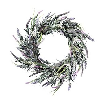 24" Lavender Mix Floral Wreath with Natural Grapevine Base