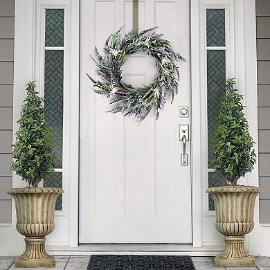 24" Lavender Mix Floral Wreath with Natural Grapevine Base