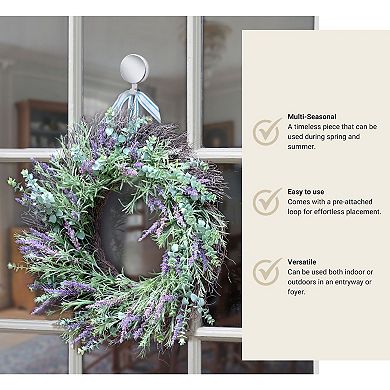 24" Lavender Mix Floral Wreath with Natural Grapevine Base