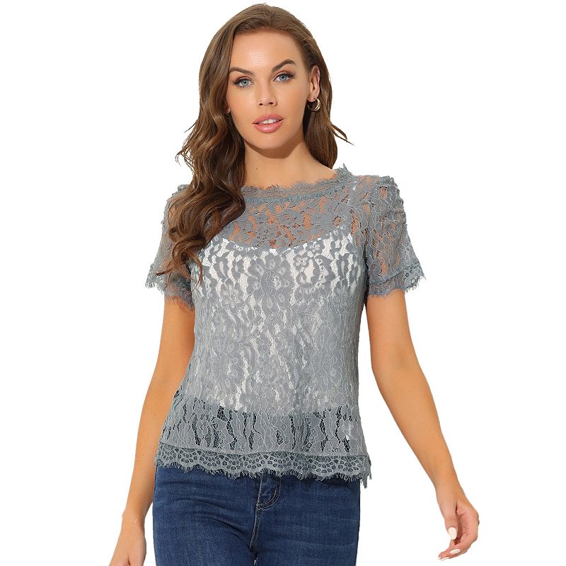 grey lace shirt