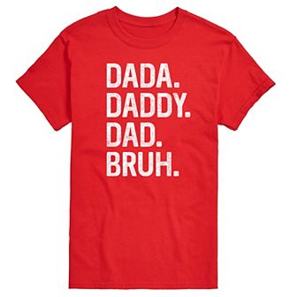 Big & Tall Dada Daddy Dad Bruh Graphic Tee