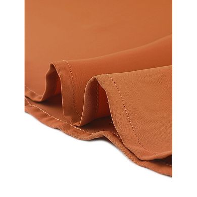 Women's V Neck Round Hem Blouse Long Sleeve Top