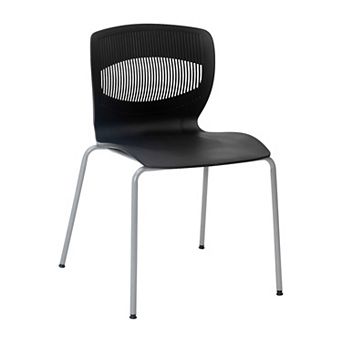 Emma and Oliver Arcana Series Heavy Duty 770 lb. Capacity Ergonomic Polypropylene Stack Chair with Lumbar Support and Steel Frame