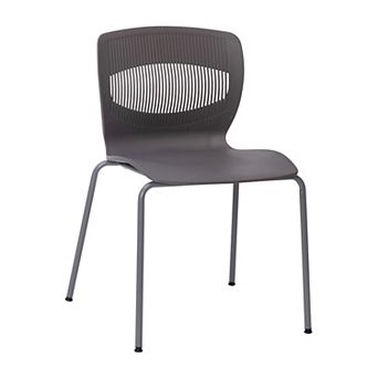 Emma and Oliver Arcana Series Heavy Duty 770 lb. Capacity Ergonomic Polypropylene Stack Chair with Lumbar Support and Steel Frame