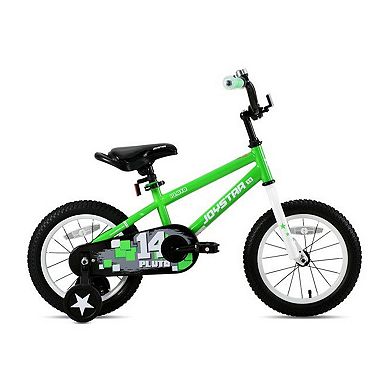 Joystar Pluto 18 Inch Ages 5 to 9 Kids Boys BMX Bike with Training Wheels, Green