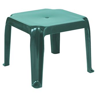 Set of 2 Green Patio Stackable Square Side Tables 16"