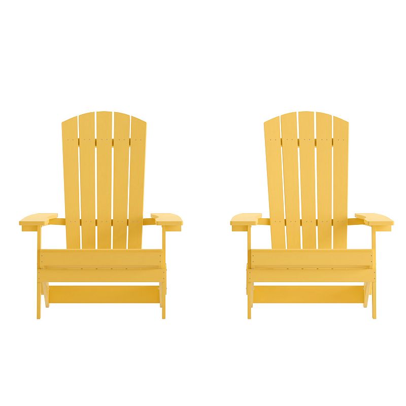 Emma + Oliver Hammond All-Weather Indoor and Outdoor Cushions for Adirondack Chairs and High Back Patio Chairs, Cream