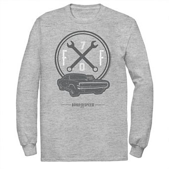 Big & Tall Fast And Furious Born for Speed And Cars Long Sleeve Tee