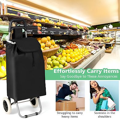 Portable Lightweight Shopping Cart, Folding, Wheeled, Large Capacity