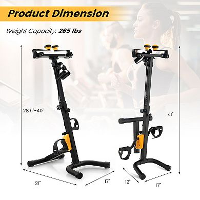 Folding Pedal Exercise Bike with Adjustable Resistance-Yellow