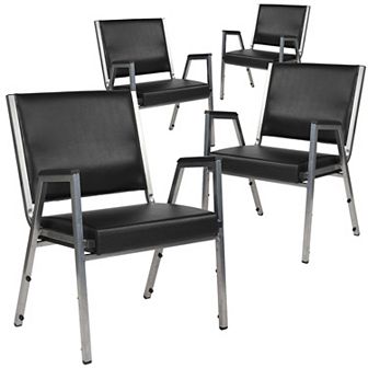 Emma and Oliver 4 Pack 1000 lb. Rated Antimicrobial Bariatric medical Reception Arm Chair