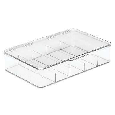 mDesign Plastic Stackable Eyeglass Storage Organizer, 5 Sections