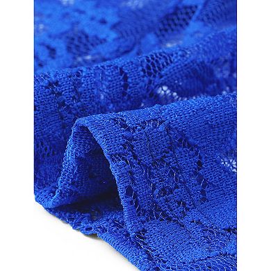 Women's Lace Floral Crochet Round Neck Sleeveless Peplum Blouse Top