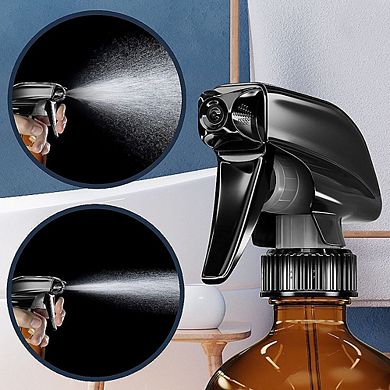 LiBa Amber Glass Spray Bottles 2 Pack, 16 oz Refillable Empty Spray Bottle for Cleaning