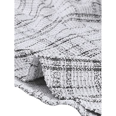 Women's Plaid Ruffle Hem Button Decor Tweed Mini Skirts