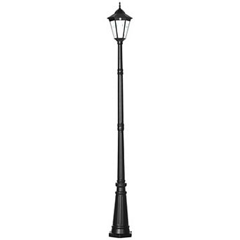 94.5" Solar Lamp Post Light With Auto Sensor Control Black