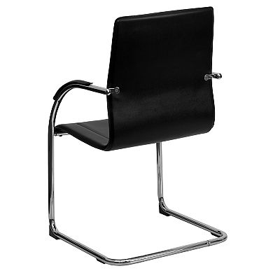 Emma and Oliver 4 Pack Vinyl Side Reception Chair with Chrome Sled Base