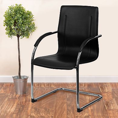 Emma and Oliver 4 Pack Vinyl Side Reception Chair with Chrome Sled Base