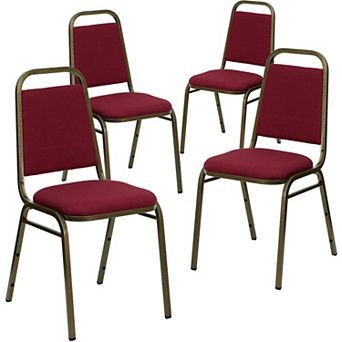 Emma And Oliver 4 Pack Trapezoidal Back Stacking Banquet Chair