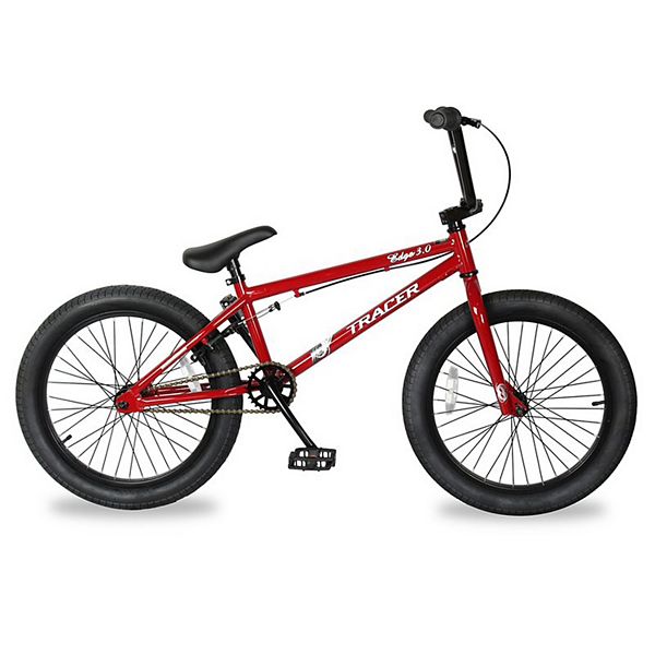 TRACER Edge 20 Inch Hi Ten Steel Framed Freestyle BMX Beginners Bike Matte Red