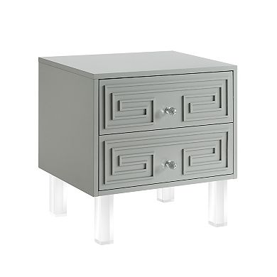 Clarice Side Table Greek Key Lacquer-Finish