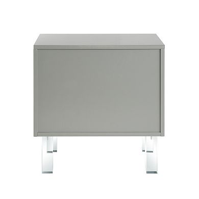 Clarice Side Table Greek Key Lacquer-Finish