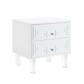 Clarice Side Table Greek Key Lacquer-Finish