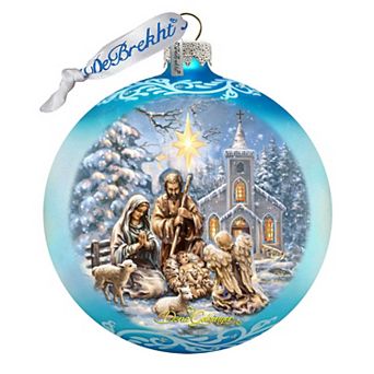 G.Debrekht Nativity At the Chapel Glass Ornament by D. Gelsinger DecorNativity Holiday Decor - 71153-1606