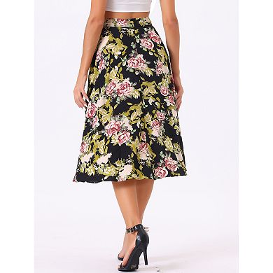 Women's Floral Boho Midi Wrap Skirt