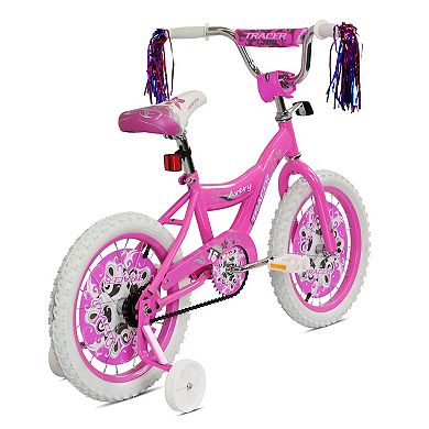 TRACER Avery 16 Inch Hi-Ten Steel Framed Kids Bicycle w/ Training Wheels, Pink