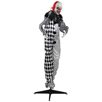5.5' Animated Standing Clown with Glowing Eyes Halloween Decoration