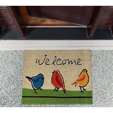 30" Durable and Non-Slip Doormat with "For The Birds" Design