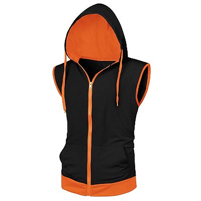 Zipper Men's Tank Top With Hood COOFANDY Workout Hooded Tank