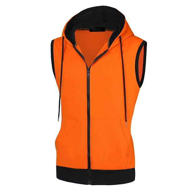 Men s Hoodies Sleeveless Vest Slim Fit Lightweight Zipper Tank Top