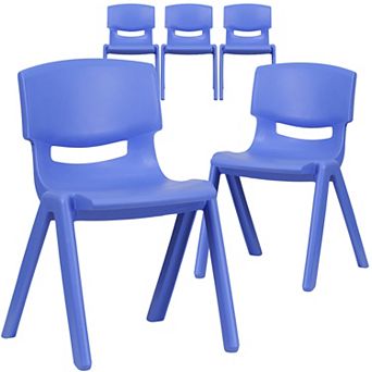 Emma and Oliver 5 Pack Plastic Stackable School Chair with 13.25" Seat Height