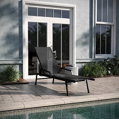 Emma and Oliver Braelin Textilene 5 Position Patio Chaise Lounge