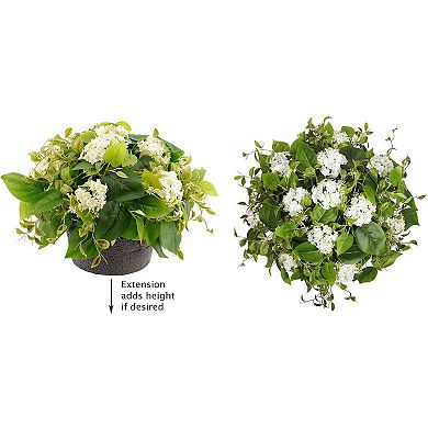 22" Wide Artificial Hydrangea Pot Filler with Adjustable Height