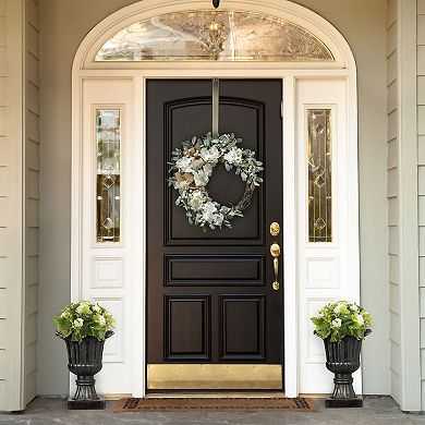 22" Wide Artificial Hydrangea Pot Filler with Adjustable Height