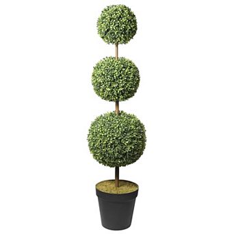 ADJUSTABLE Triple Ball Artificial Topiary, Adjusts up to 64"