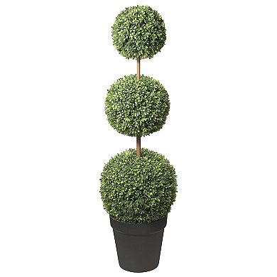 ADJUSTABLE Triple Ball Artificial Topiary, Adjusts up to 64"