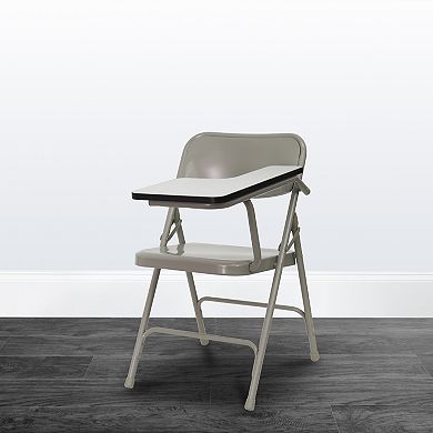 Emma and Oliver 2 Pack Premium Steel Folding Chair with Left Handed Tablet Arm