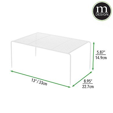 mDesign Large Metal Raised Closet Storage Shelf Organizer Rack - 4 Pack