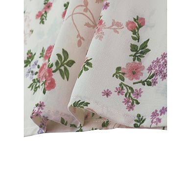 Women's Floral Print A-line V-neck Midi Dress